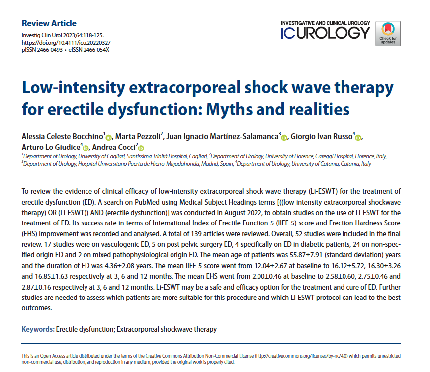 Clinical Research About Pulse Wave Therapy for ED GAINSWave